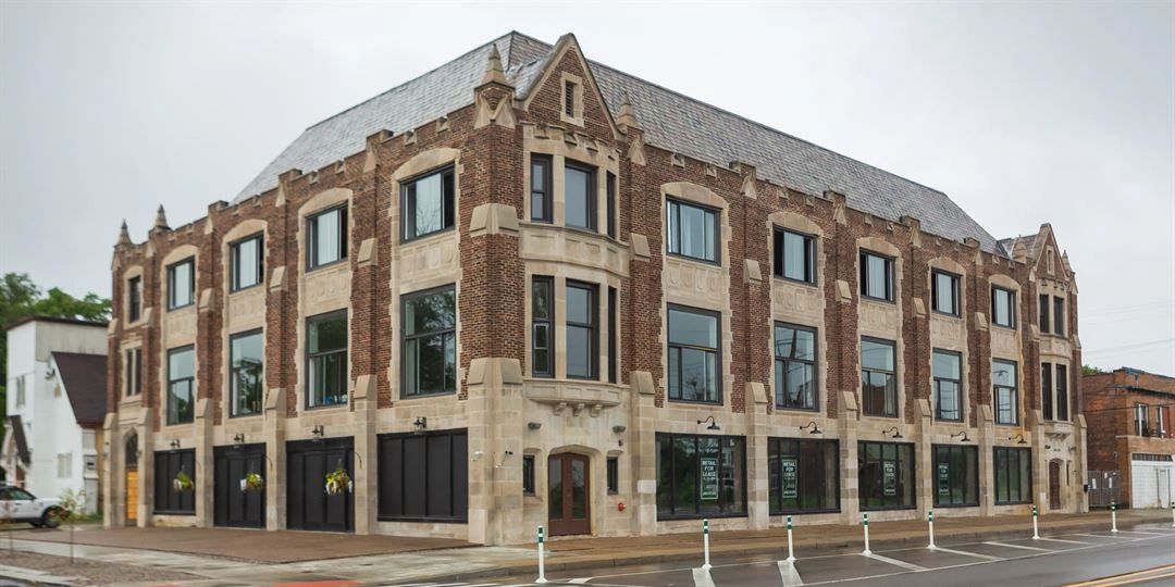 The Epiphany building on the corner of Kercheval and Cadillac